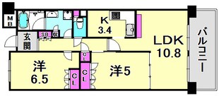 甲子園六石町ハイツの物件間取画像